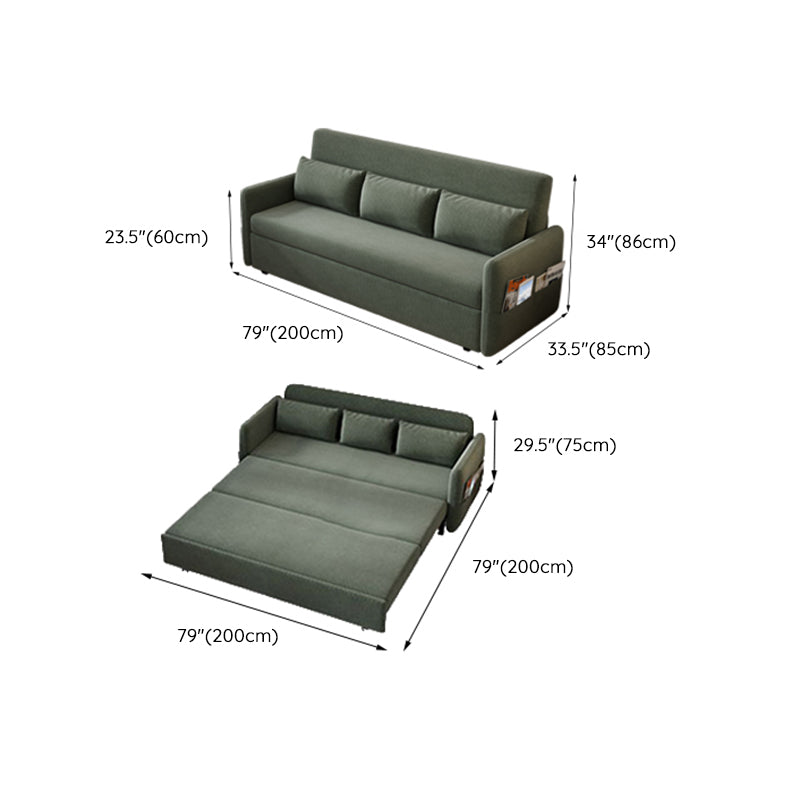 33" Wide Scandinavian Sleeper Sofa Futon Green Corduroy Sleeper Sofa