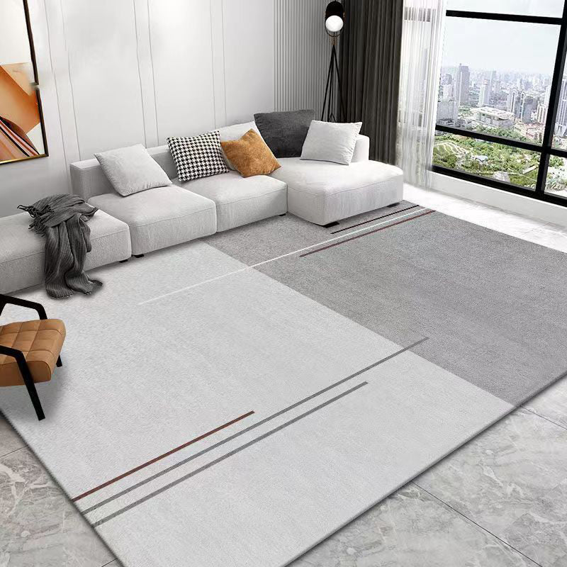 Light Orange Modern Rug Geometry Polyester Rug Washable Rug for Home Decor