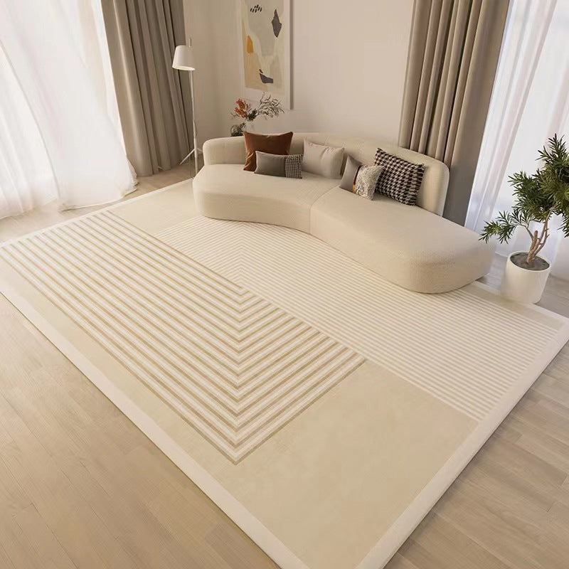 Light Orange Modern Rug Geometry Polyester Rug Washable Rug for Home Decor