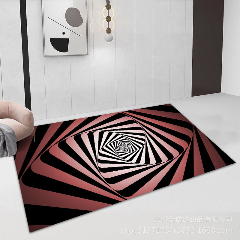 Modern Geometry Carpet Polyester Purple Carpet Washable Carpet for Drawing Room
