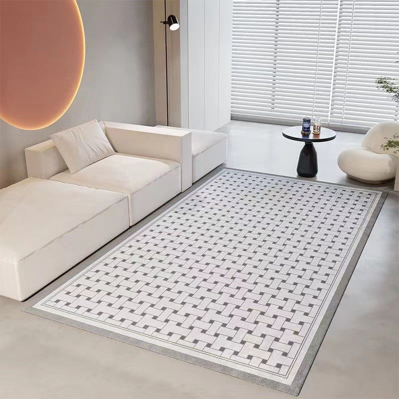Brown Casual Rug Pattern Polyester Indoor Rug Tear Resistant Rug for Living Room