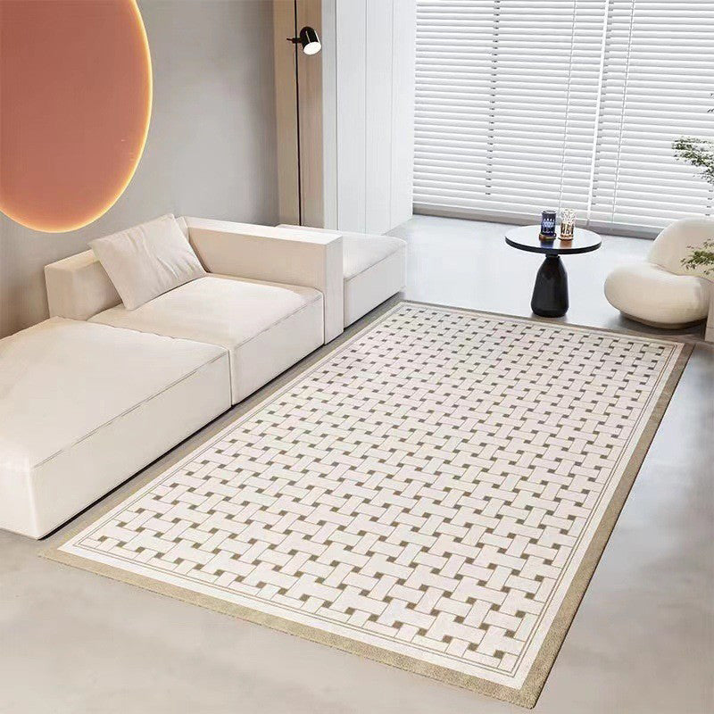 Brown Casual Rug Pattern Polyester Indoor Rug Tear Resistant Rug for Living Room