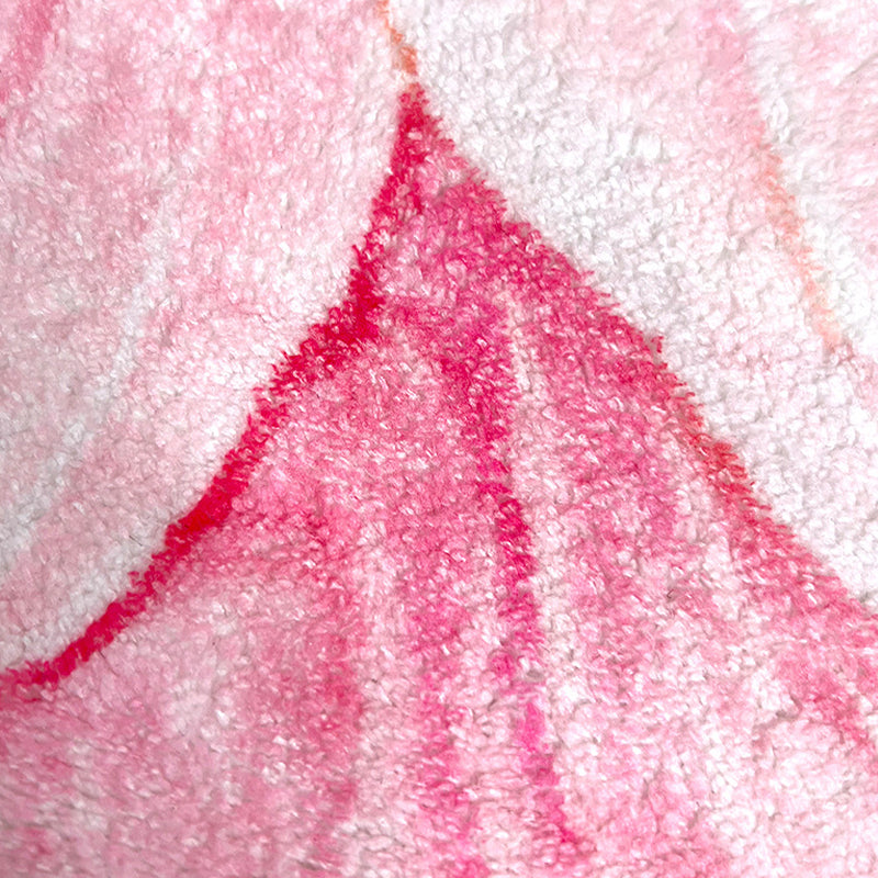 Casual Pink Rug Polyester Flower Area Rug Tear Resistant Rug for Living Room