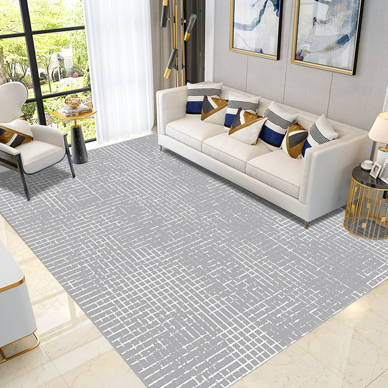 Beige Modern Rug Polyester Line Indoor Rug Tear Resistant Rug for Home Decor