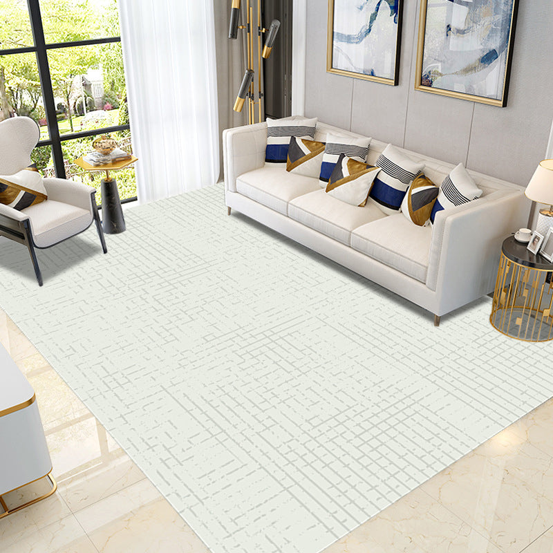 Beige Modern Rug Polyester Line Indoor Rug Tear Resistant Rug for Home Decor