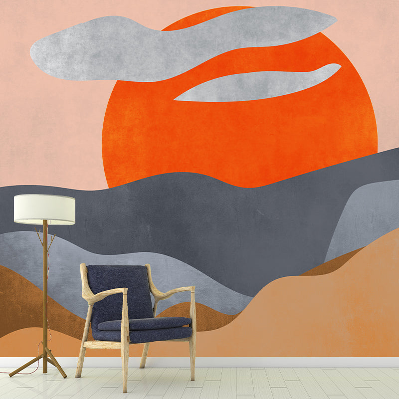 Landscape Illustration Mural Wallpaper Environment Friendly Bedroom Wall Mural