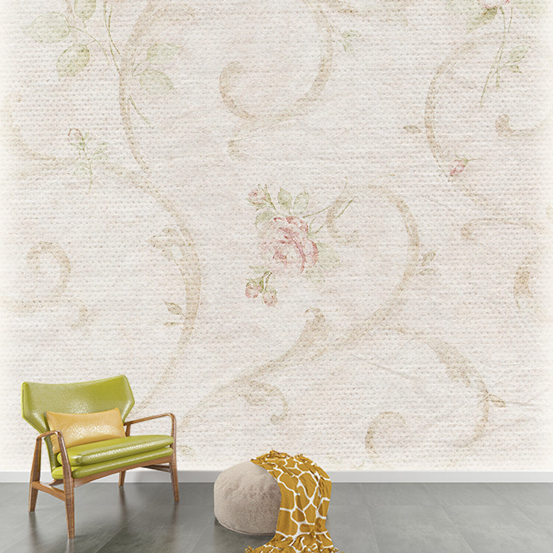 Illustration Stain Resistant Mural Plant Decorative Living Room Wall Mural