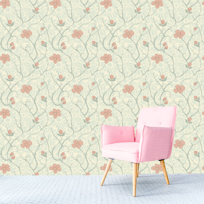 Illustration Stain Resistant Mural Plant Decorative Living Room Wall Mural