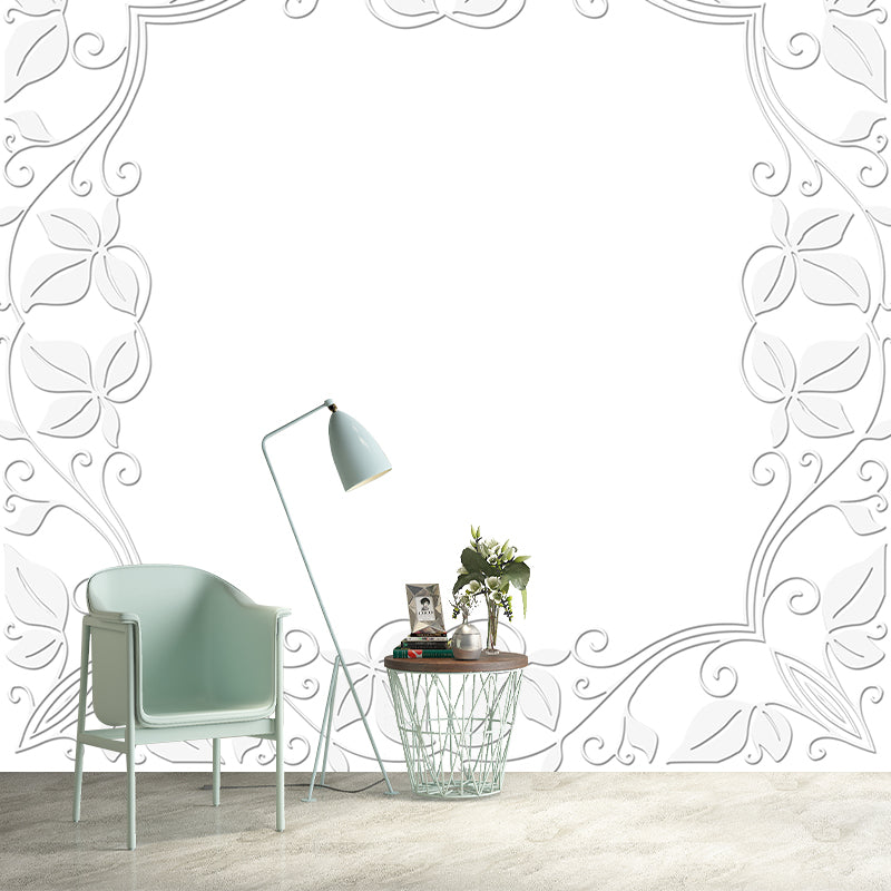 Illustration Stain Resistant Mural Plant Decorative Living Room Wall Mural