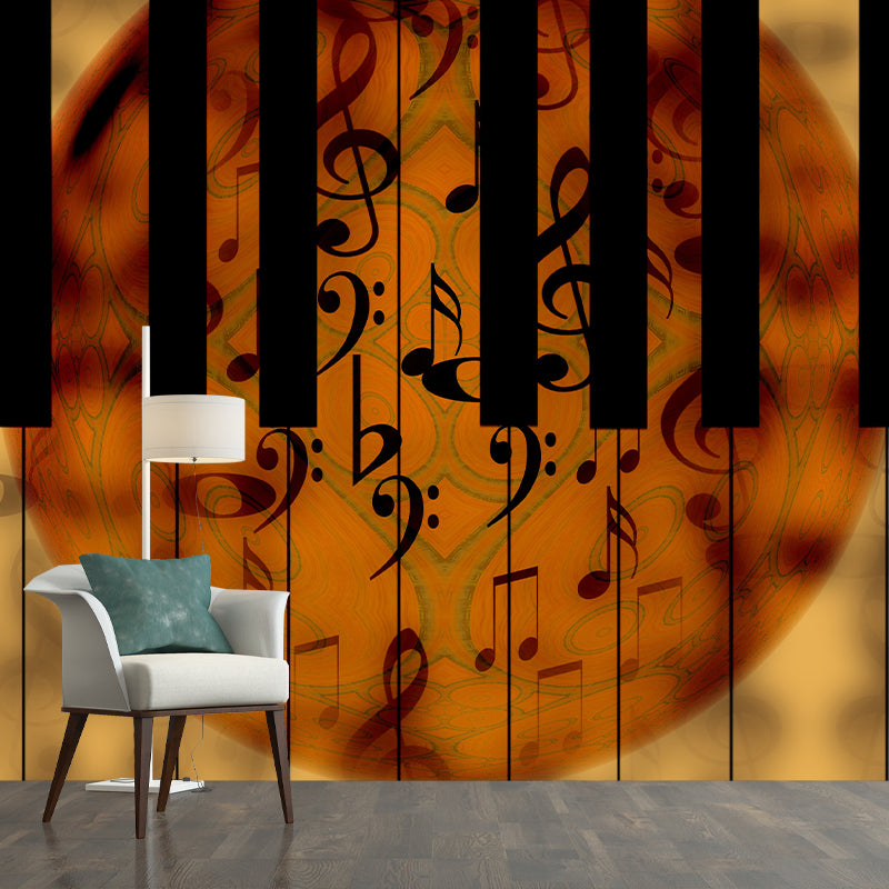 Musical Elements Mildew Resistant Wallpaper Illustration Sleeping Room Wall Mural