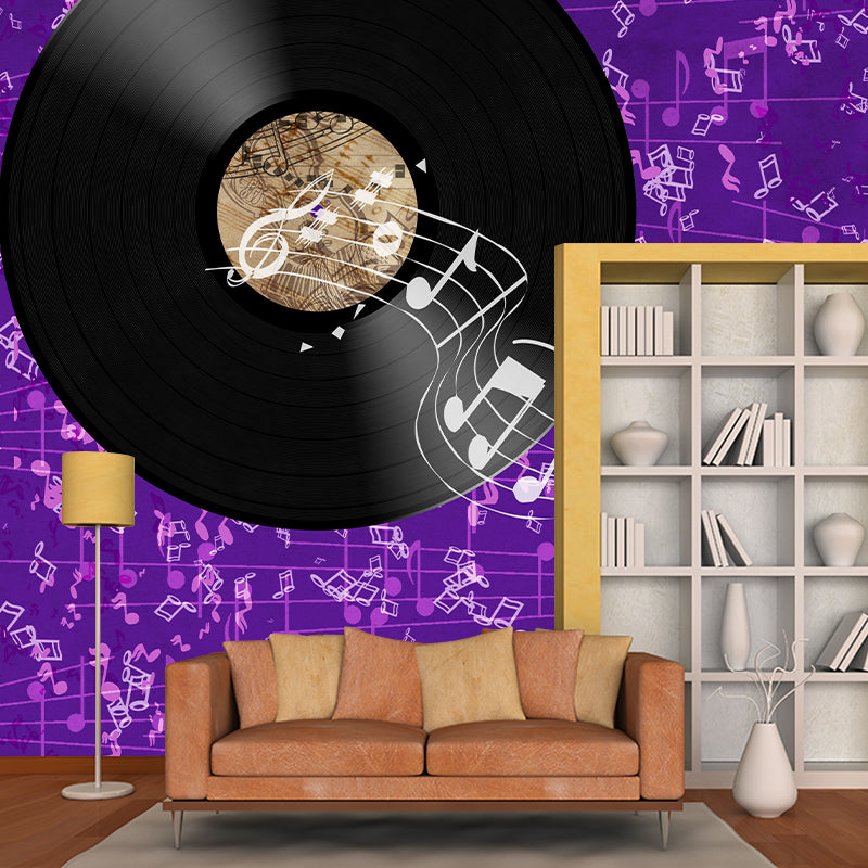 Musical Elements Mildew Resistant Wallpaper Illustration Sleeping Room Wall Mural