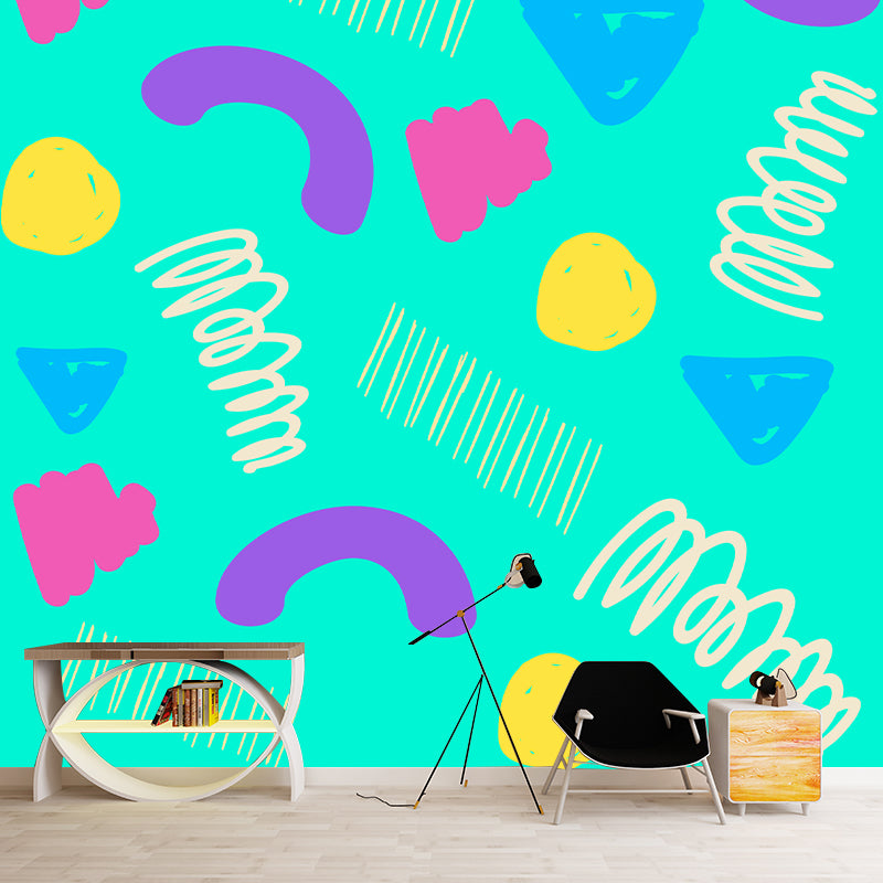 Eco-friendly Illustration Wall Mural Wallpaper Abstract Geometry Sitting Room Wall Mural