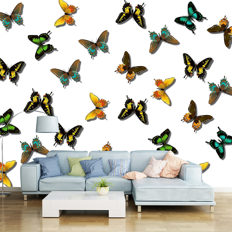 Environment Friendly Mural Wallpaper Butterfly Illustration Bedroom Wall Mural