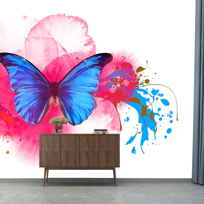 Environment Friendly Mural Wallpaper Butterfly Illustration Bedroom Wall Mural