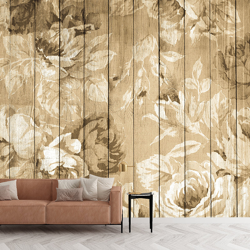 Stain Resistant Wood Grain Mural Wallpaper Illustration Indoor Wall Mural