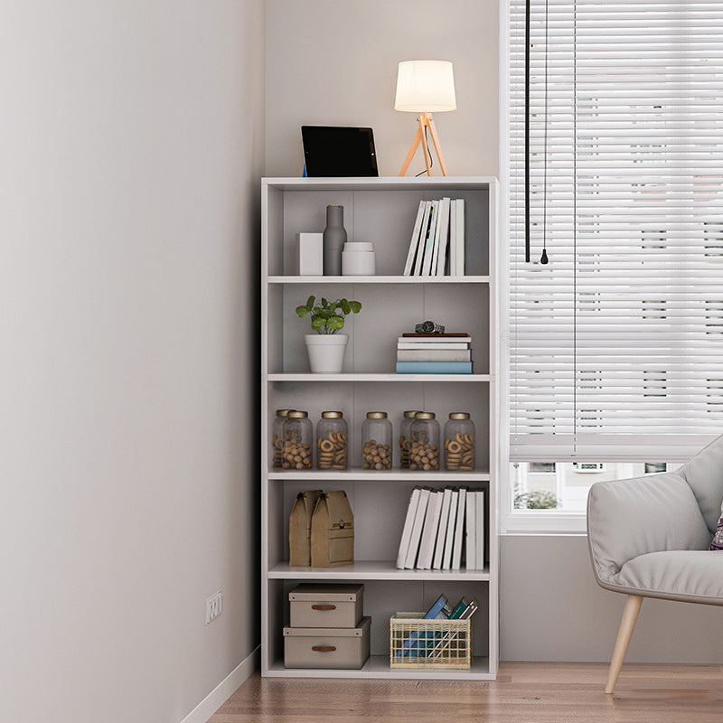 Engineered Wood Bookcase Standard Contemporary Closed Back Bookshelf