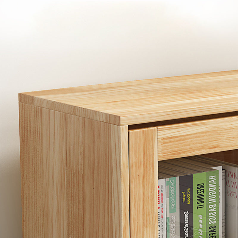 Contemporary Wood Closed Back Bookcase Standard Bookshelf with Shelves