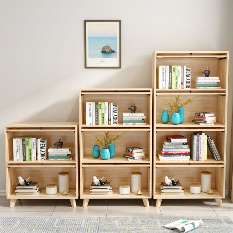 Contemporary Wood Closed Back Bookcase Standard Bookshelf with Shelves