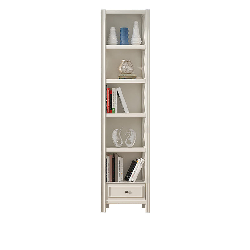 Wooden Standard Bookshelf Contemporary Closed Back Bookcase with Drawers