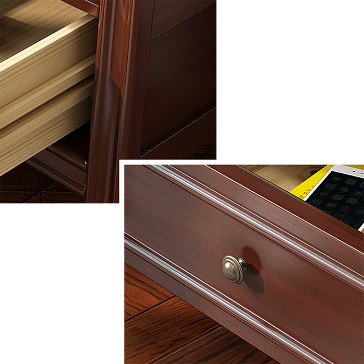 Wooden Standard Bookshelf Contemporary Closed Back Bookcase with Drawers