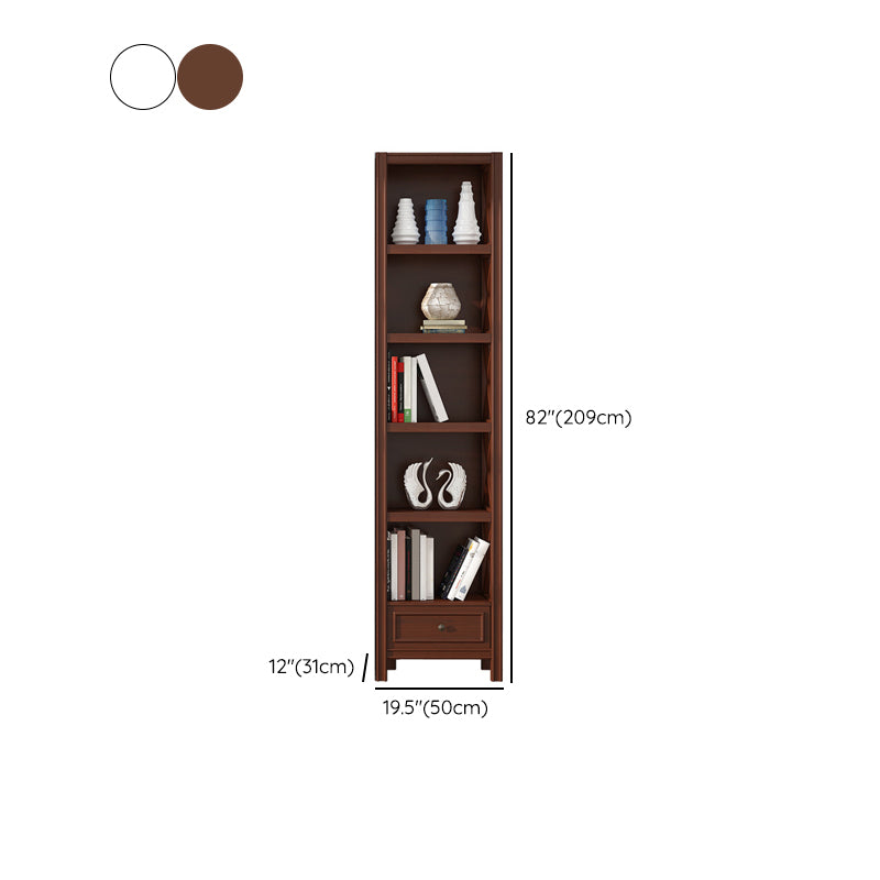 Wooden Standard Bookshelf Contemporary Closed Back Bookcase with Drawers