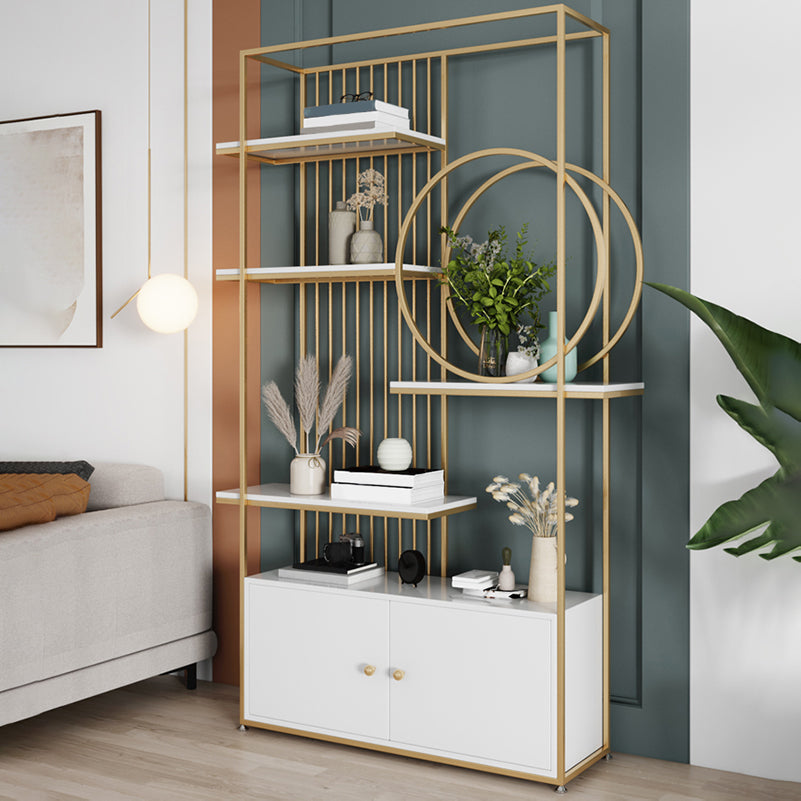 Glam Metal Shelf Bookcase Open Back Bookshelf for Study Room