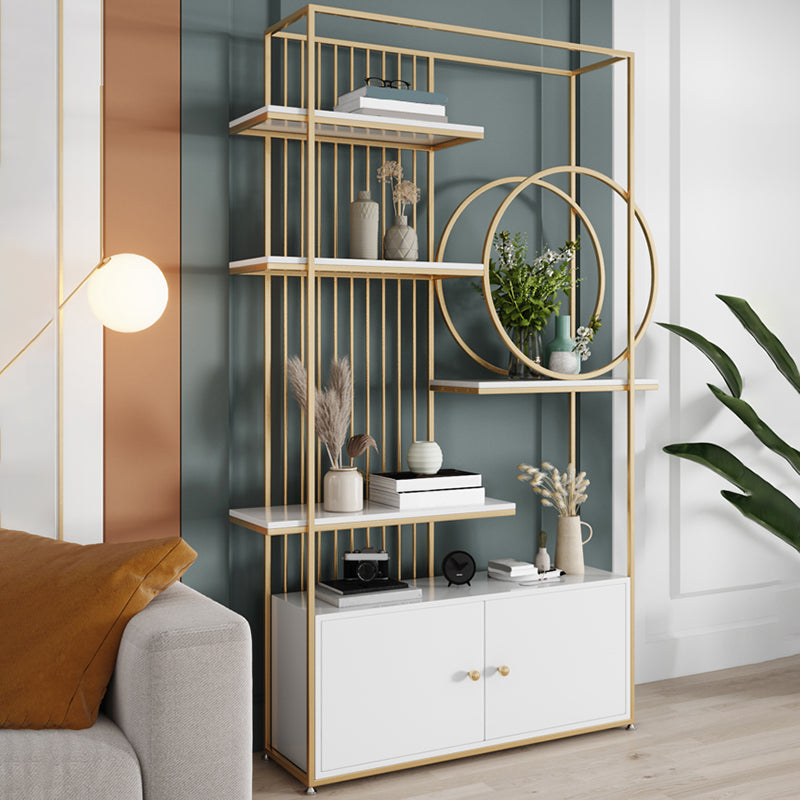 Glam Metal Shelf Bookcase Open Back Bookshelf for Study Room