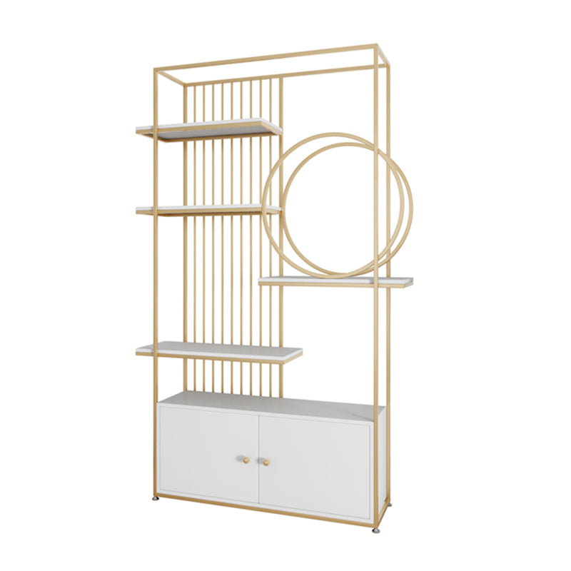 Glam Metal Shelf Bookcase Open Back Bookshelf for Study Room