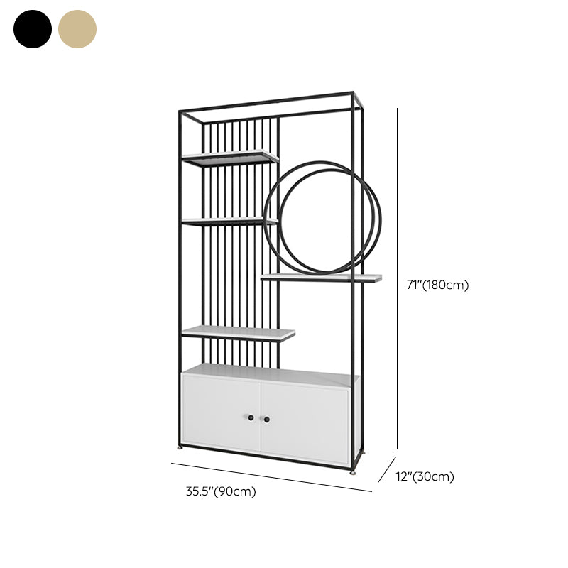 Glam Metal Shelf Bookcase Open Back Bookshelf for Study Room