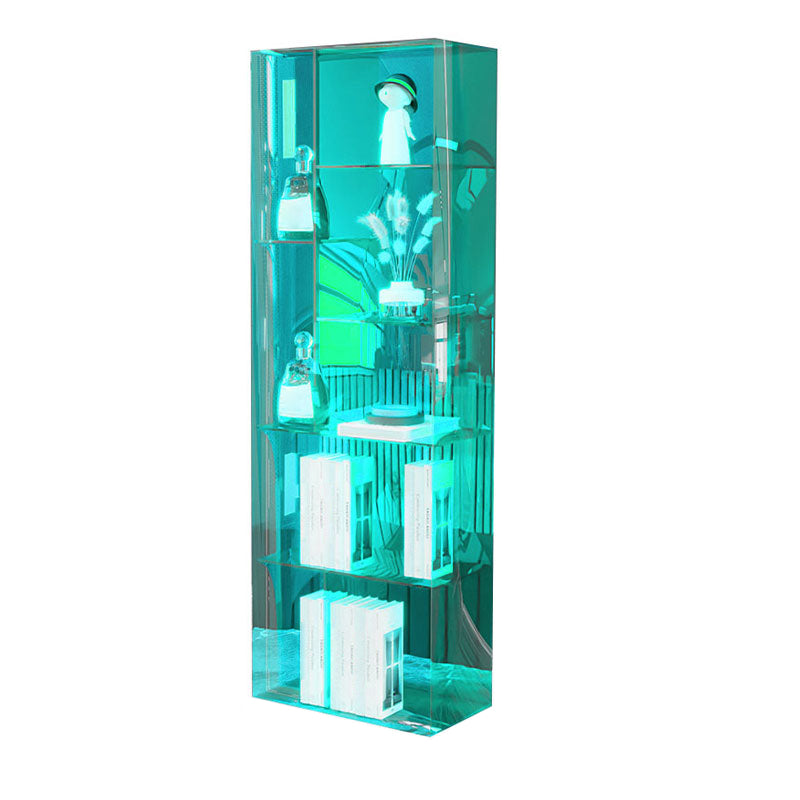 Modern Closed Back Standard Bookshelf Acrylic Bookcase with Shelves for Study Room