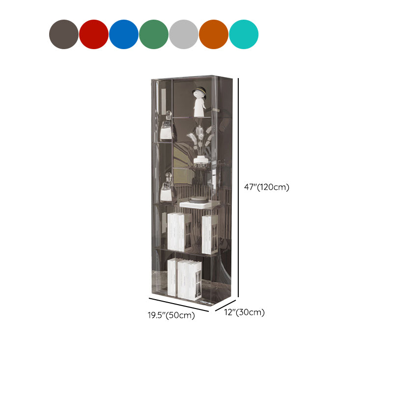 Modern Closed Back Standard Bookshelf Acrylic Bookcase with Shelves for Study Room