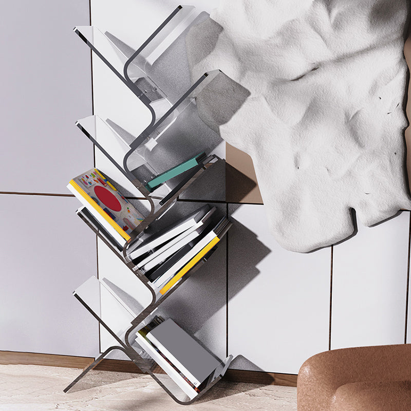 Modern Open Back Standard Bookshelf Acrylic Bookcase with Shelves for Study Room