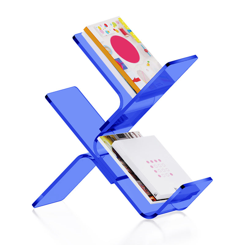 Modern Open Back Standard Bookshelf Acrylic Bookcase with Shelves for Study Room