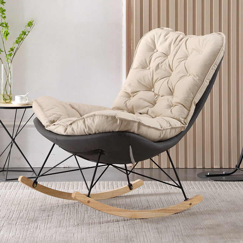 Nordic Light Luxury Chaise Rocking Chair Hotel Leisure Upholstered Lazy Sofa Chair