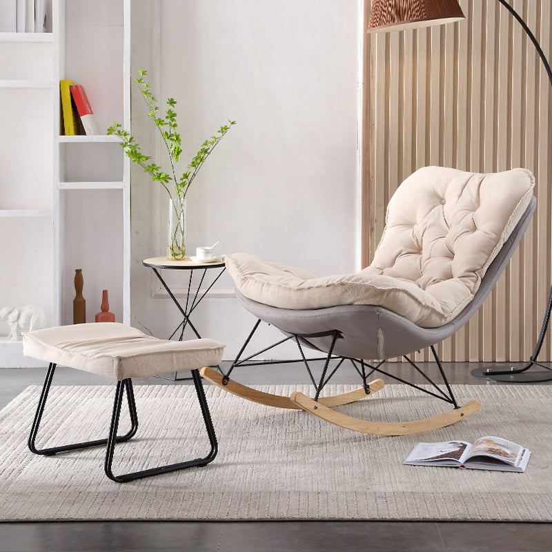 Nordic Light Luxury Chaise Rocking Chair Hotel Leisure Upholstered Lazy Sofa Chair