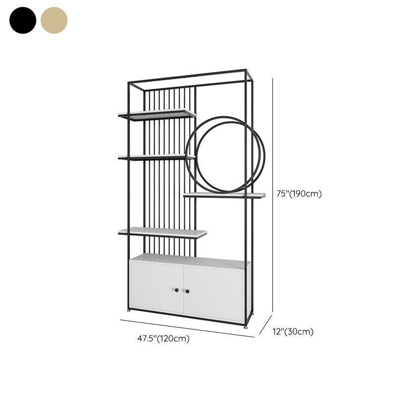 Glam Metal Shelf Bookcase Open Back Bookshelf for Study Room