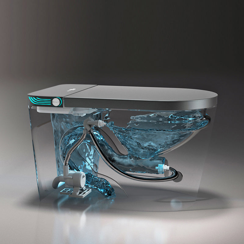 Modern Floor Mounted Flush Toilet Siphon Jet Urine Toilet with Heated Seat for Washroom
