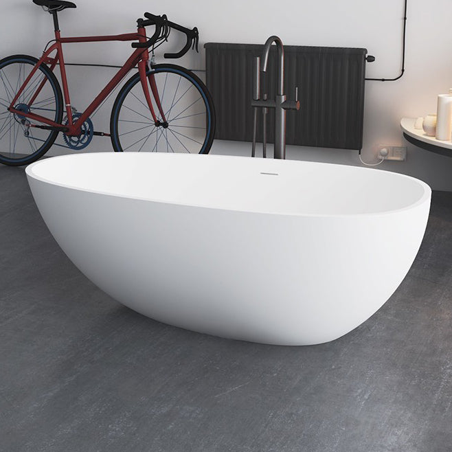 Freestanding Soaking Bath Antique Finish Oval Modern Bathtub (Faucet not Included)