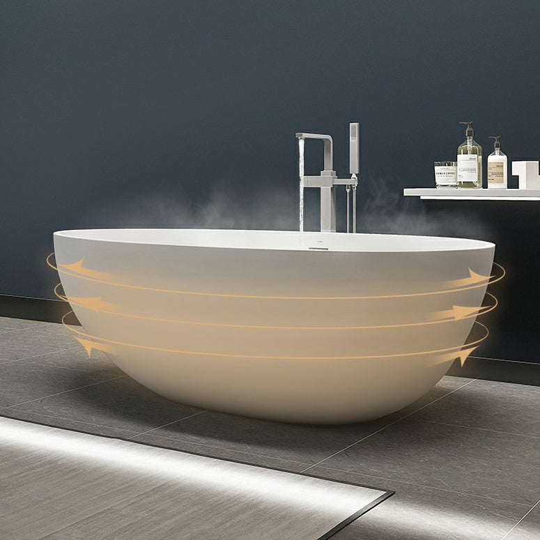 Freestanding Soaking Bath Antique Finish Oval Modern Bathtub (Faucet not Included)