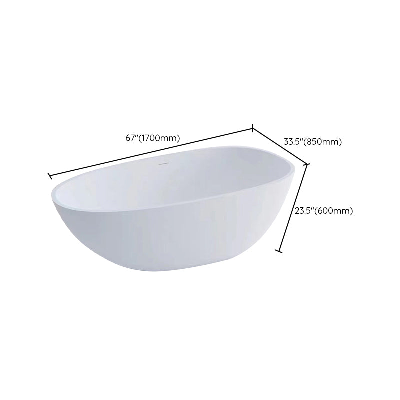 Freestanding Soaking Bath Antique Finish Oval Modern Bathtub (Faucet not Included)