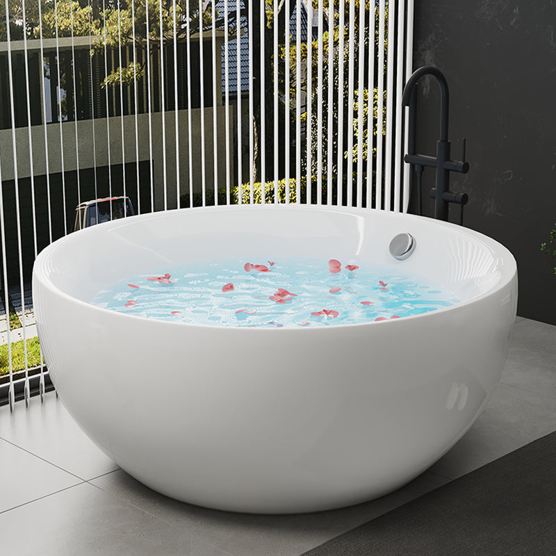 Antique Finish Round Soaking Bath Stand Alone Modern Bath Tub