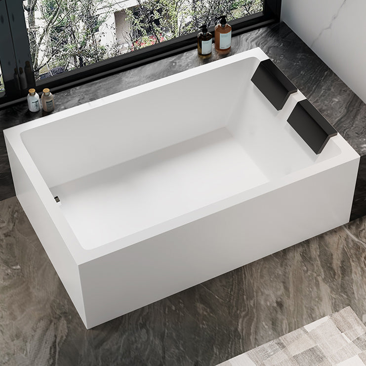 Modern Rectangular Acrylic Bathtub Stand Alone Soaking White Bath