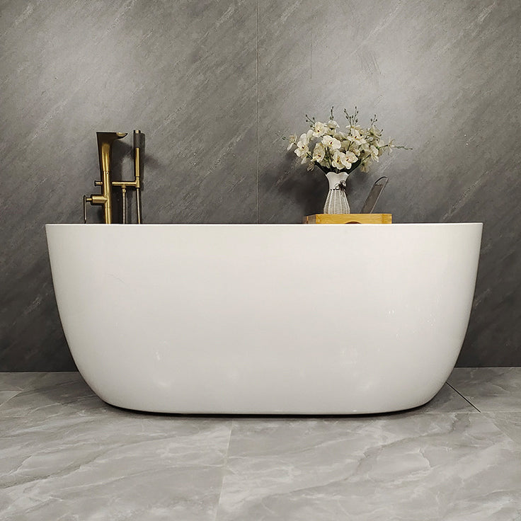Acrylic Freestanding Soaking Bathtub Antique Finish Oval Modern Bath Tub