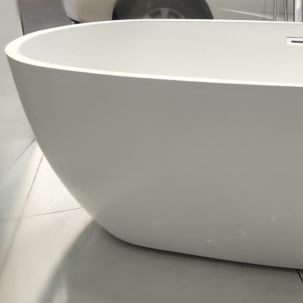 Acrylic Freestanding Soaking Bathtub Antique Finish Oval Modern Bath Tub