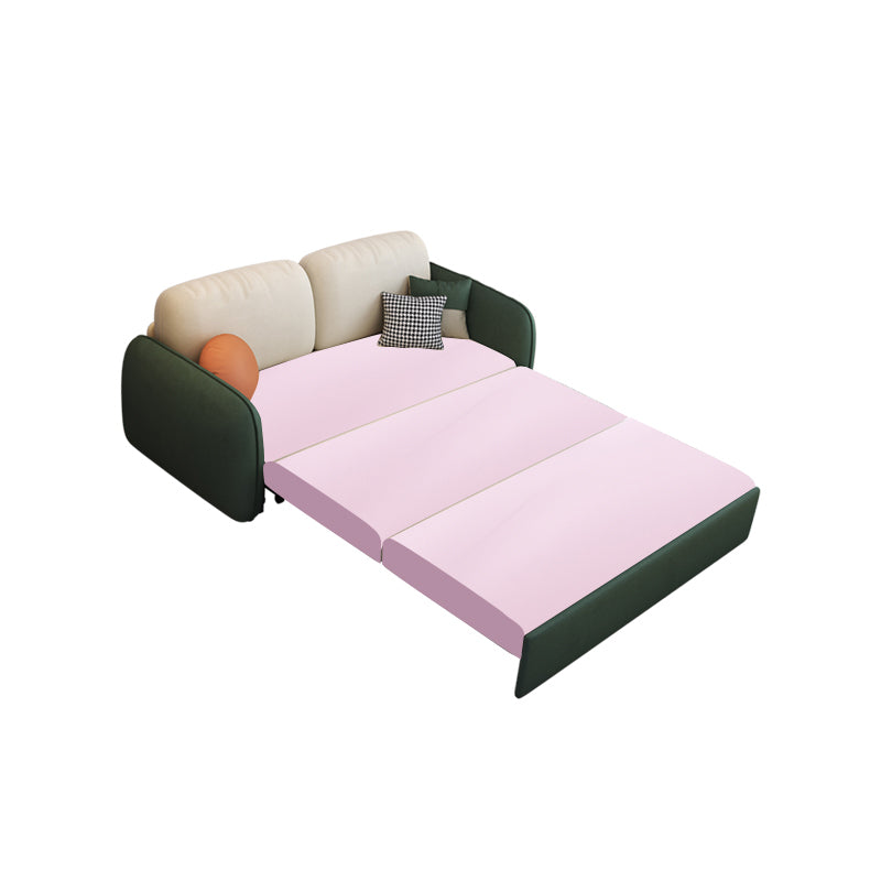 32" Wide Contemporary Sofa Futon Faux Leather White Sleeper Sofa