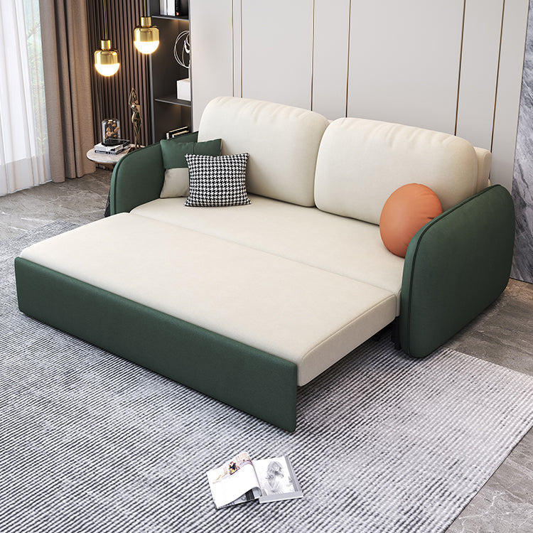 32" Wide Contemporary Sofa Futon Faux Leather White Sleeper Sofa