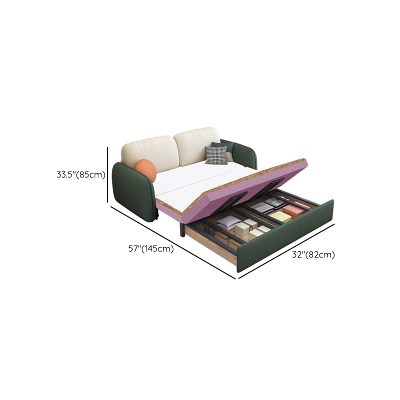 32" Wide Contemporary Sofa Futon Faux Leather White Sleeper Sofa