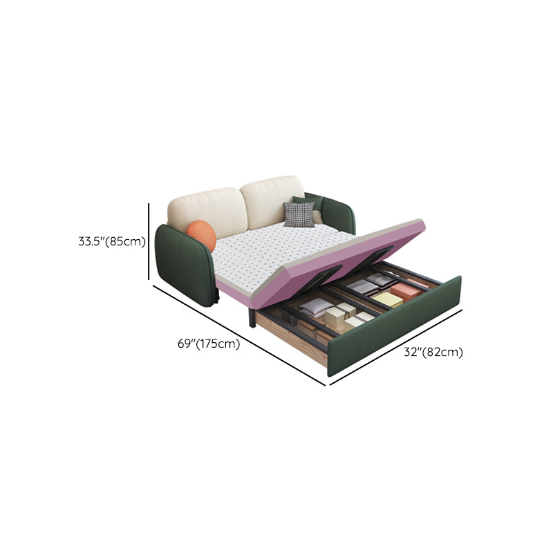 32" Wide Contemporary Sofa Futon Faux Leather White Sleeper Sofa