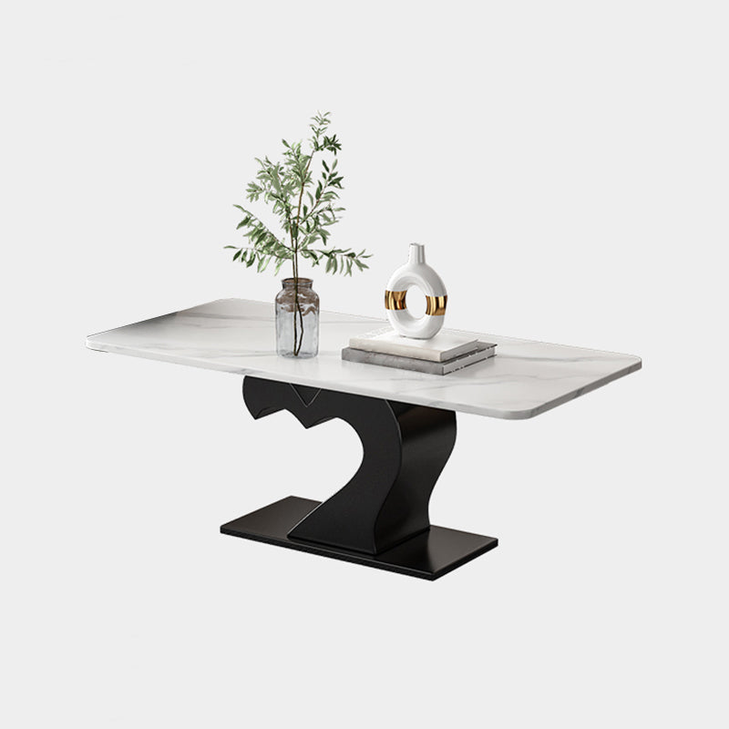 Abstract Coffee Table Set Contemporary Stone Top Cocktail Table