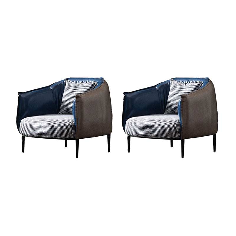 Modern Pillow Back Chair 4 Legs Upholstered Sloped Arms Chair